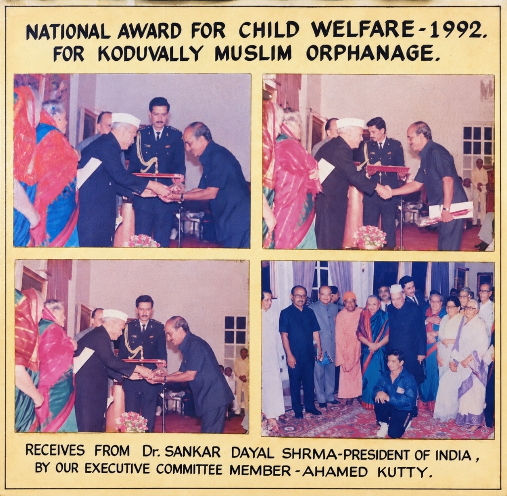 National Award for Child Welfare 1992 presented to KMO